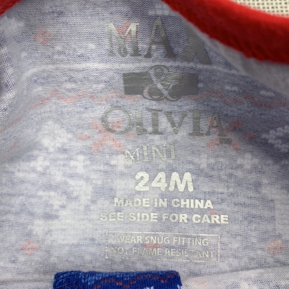 MAX & OLIVIA Boys Gripper Soles Easy Opening Front Zipper Onesie Size 24M - Picture 3 of 9